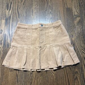 Tan Corduroy Mini Skirt